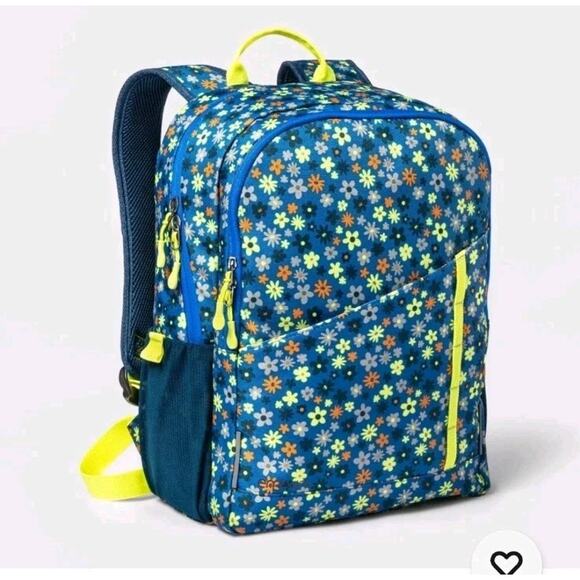 Embark 23L" Softside Reflective Floral Print Backpack with Laptop Sleeve 3 Zip - Picture 1 of 8